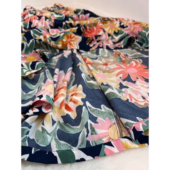 New LUSH Size S Strap open Criss Cross Tie Back Summer Dress Navy Floral Multi - Picture 9 of 11